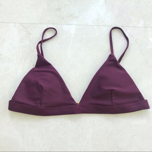Purple Burgundy Padded Triangle 2 Piece Bikini Set - Picture 2 of 6